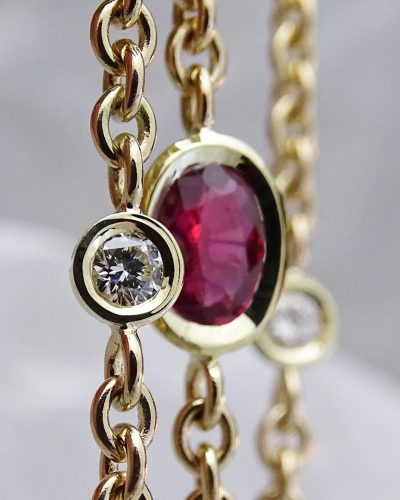 gouden armband robijn diamant goud anker schakel goudsmid utrecht lingdesign