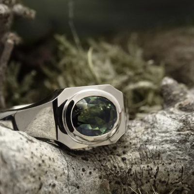 witgouden ring met toermalijn