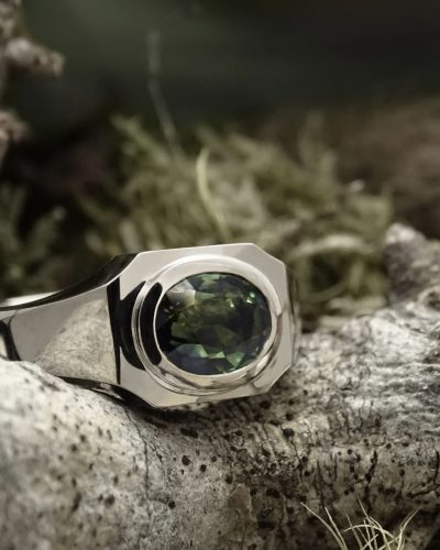witgouden ring met toermalijn