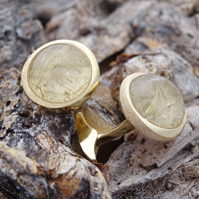 geel gouden manchetknopen met rutielkwarts